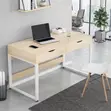 Home Office Desk with Dual Drawers - White - 5