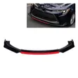 Universal Car Bumper Lip Front Splitter (Nyeusi na Mstari Mwekundu) - 2