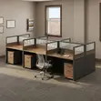 Brown 6-Seater Workstation Desk - 2