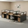 Brown 6-Seater Workstation Desk - 4