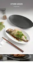 12-Inch Rock Stone Pattern Dan-Shaped Fish Plate - 2