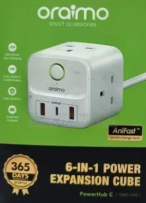 Oraimo PowerHub 2 6-in-1 Power Cube 1.5M