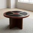 Mahogany Round Meeting Boardroom Table - 3