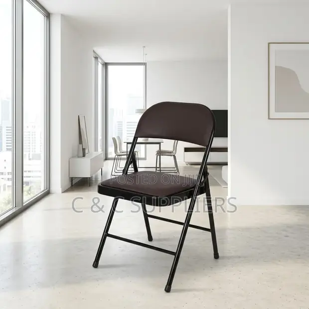 Black Folding Training Chair - Armless - 1