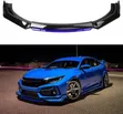 Universal Front Bumper Lip - Nyeusi na Blue Trim - 1