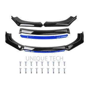 Universal Black Bumper Lip Kit with Blue Accents