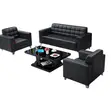 Black Leather Office Sofa - 3