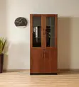 2-Door Wooden Office Bookcase with Glass Top - 3