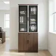 2-Door Wooden Office Bookcase with Glass Top - 5