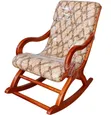 Classic Wooden Rocking Chair - Padded Armchair - 1