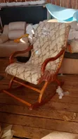 Classic Wooden Rocking Chair - Padded Armchair - 2