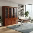 Executive Mahogany Finish Four Glass Door Cabinet - 3