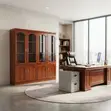 Executive Mahogany Finish Four Glass Door Cabinet - 5