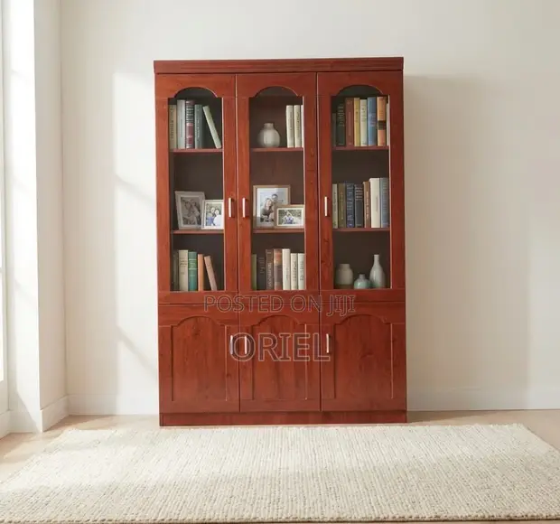Executive 3-Door Mahogany Office Cabinet - 1
