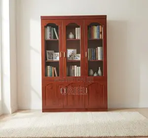 Executive 3-Door Mahogany Office Cabinet