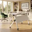 White Folding 1200mm Mobile Office Table - 4