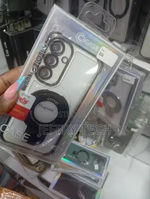 Clear Magnetic Phone Case with Ring for Samsung Galaxy S24