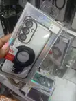 Clear Magnetic Phone Case with Ring for Samsung Galaxy S24 - 1