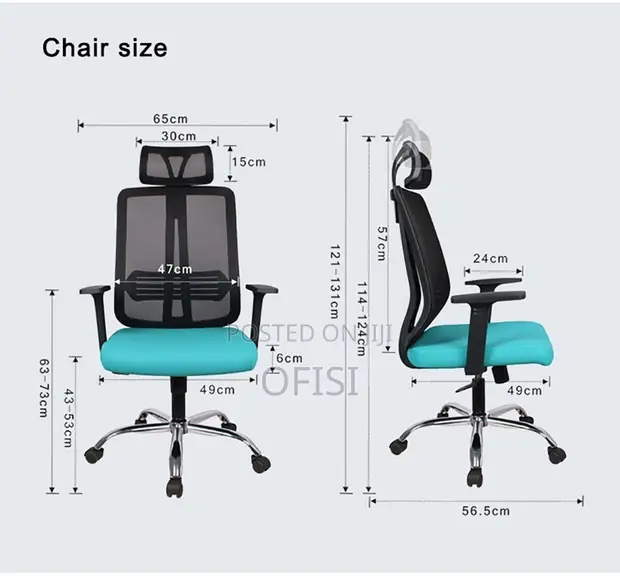 Ergonomic Adjustable Office Chair - Black - 1
