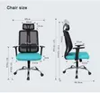 Ergonomic Adjustable Office Chair - Black - 1