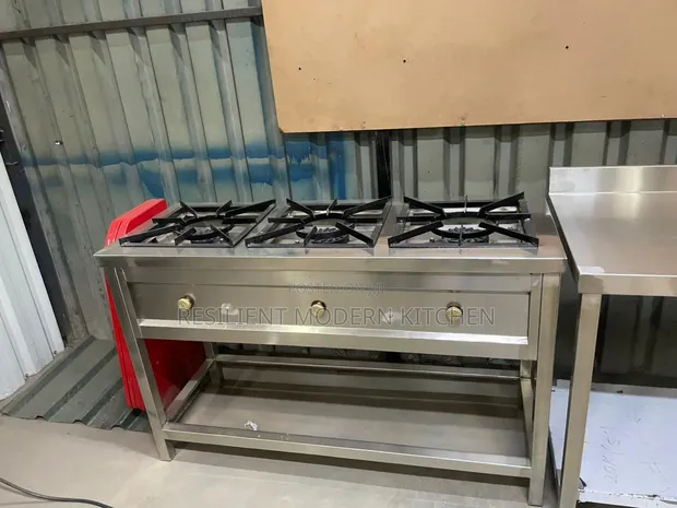 Commercial 3-Burner Gas Cooker 1400x550mm - 1