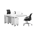 2-Seater White Custom Office Workstation Desk with Storage - 3