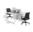 2-Seater White Custom Office Workstation Desk with Storage - 5