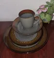24-Piece Ceramic Dinner Set - Earthy Tones - 1