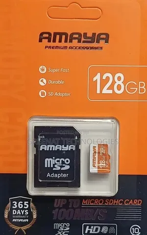 Amaya Premium 128GB Micro SDHC Card with Adapter