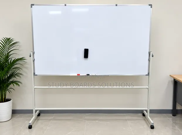 180x120cm Whiteboard on Wheeled Stand - Large, Mobile - 1