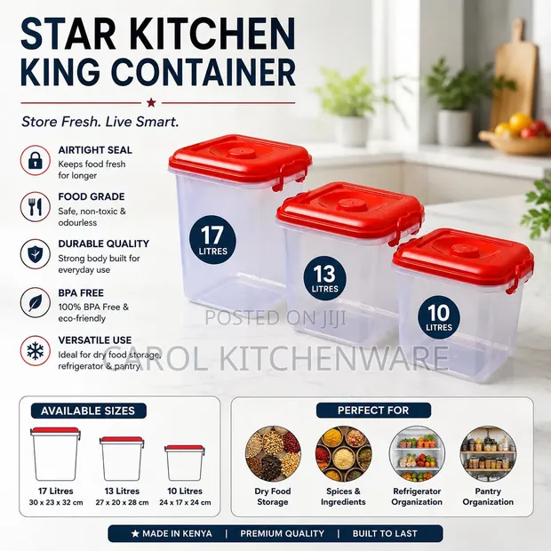 Star Kitchen King 13L Plastic Food Storage Container - 1