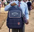 Blue Plaid Backpack with Pencil Pouch - 1