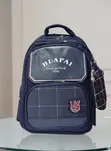 Blue Plaid Backpack with Pencil Pouch - 2