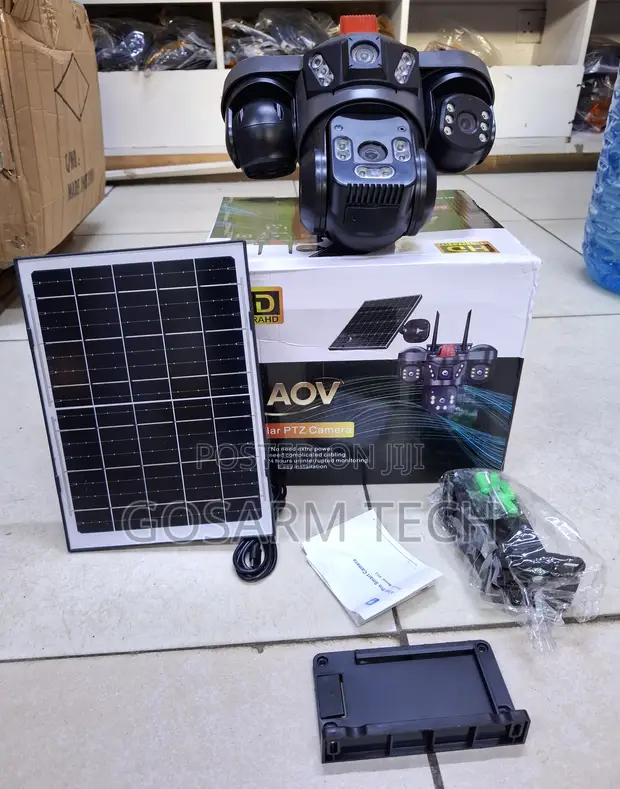 AOV V380 4G Triple Lens Solar PTZ Security Camera - Outdoor - 1