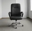 Mid-Back Black Leather Padded Swivel Office Chair - 3
