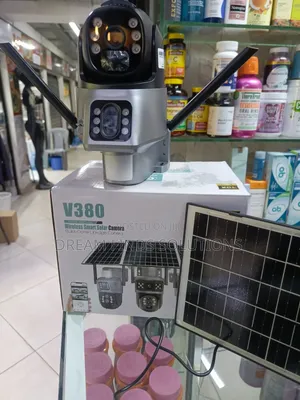 V380 Dual-Lens Solar Security Camera