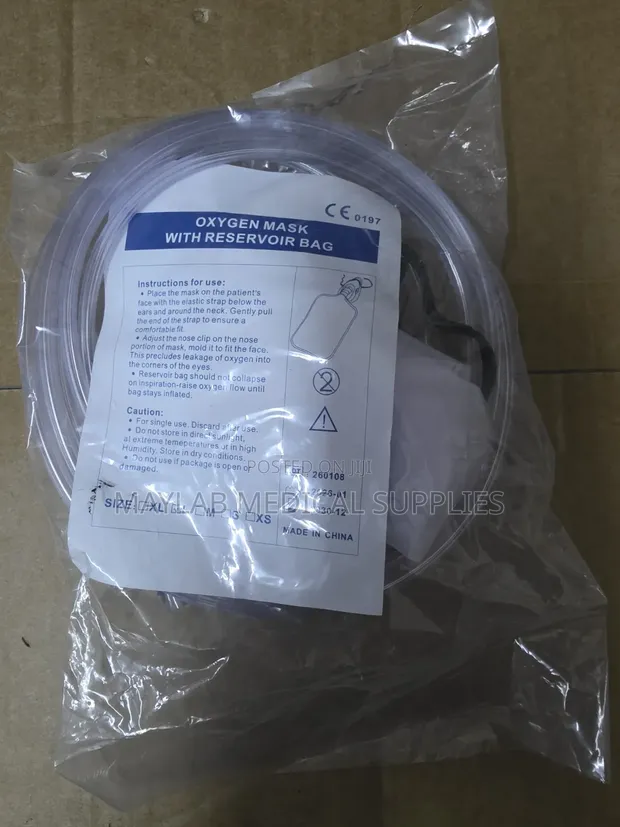 Oxygen Mask with Reservoir Bag - Non-Rebreather - 1
