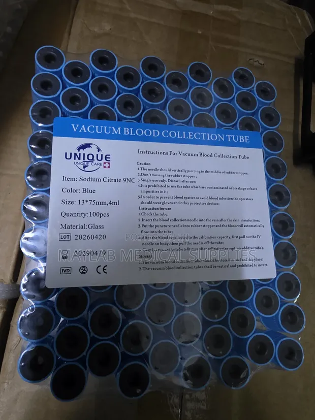 Blue Top Vacutainer Tubes - Sodium Citrate - 1