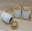 Airtight Ceramic Storage Containers with Bamboo Tray - 2