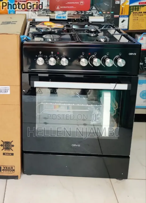 Mika ORYX Standing Cooker 60x60cm, 3 Gas Burners + 1 Hotplate - 1