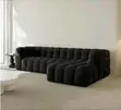 Modern Bubble Fabric 6-Seater Corner Sofa - Brown - 2