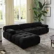 Modern Bubble Fabric 6-Seater Corner Sofa - Brown - 5