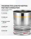 High-Grade Stainless Steel Mirror Polish Cookware Set with Gold Trim - 3