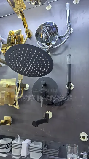 5-Way Concealed Shower Mixer with Movable Bucket Tap - Black