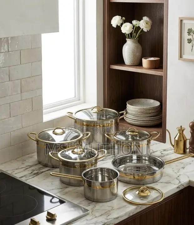 11-Piece Stainless Steel Cookware Set with Tempered Glass Lids - 1