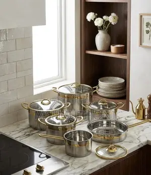 11-Piece Stainless Steel Cookware Set with Tempered Glass Lids