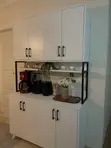 Modern Storage Kitchen Cabinet with Microwave Shelf - 4