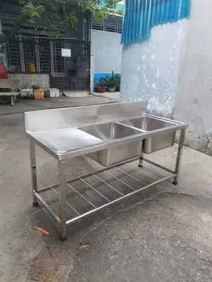 Commercial Double Bowl Sink - Stainless Steel