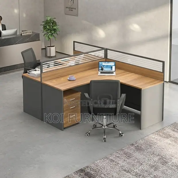 Circular Modern Office Workstation for Two Users - 1