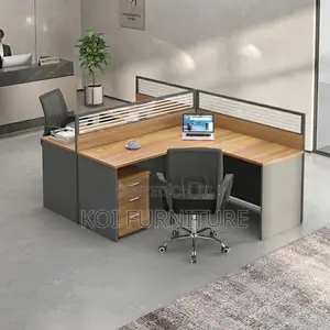 Circular Modern Office Workstation for Two Users